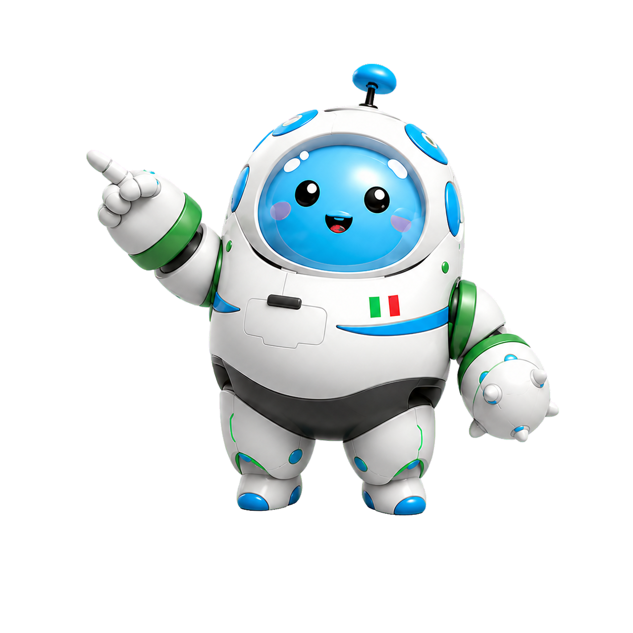 Urban Hygienist mascot pointing toward the brand story
